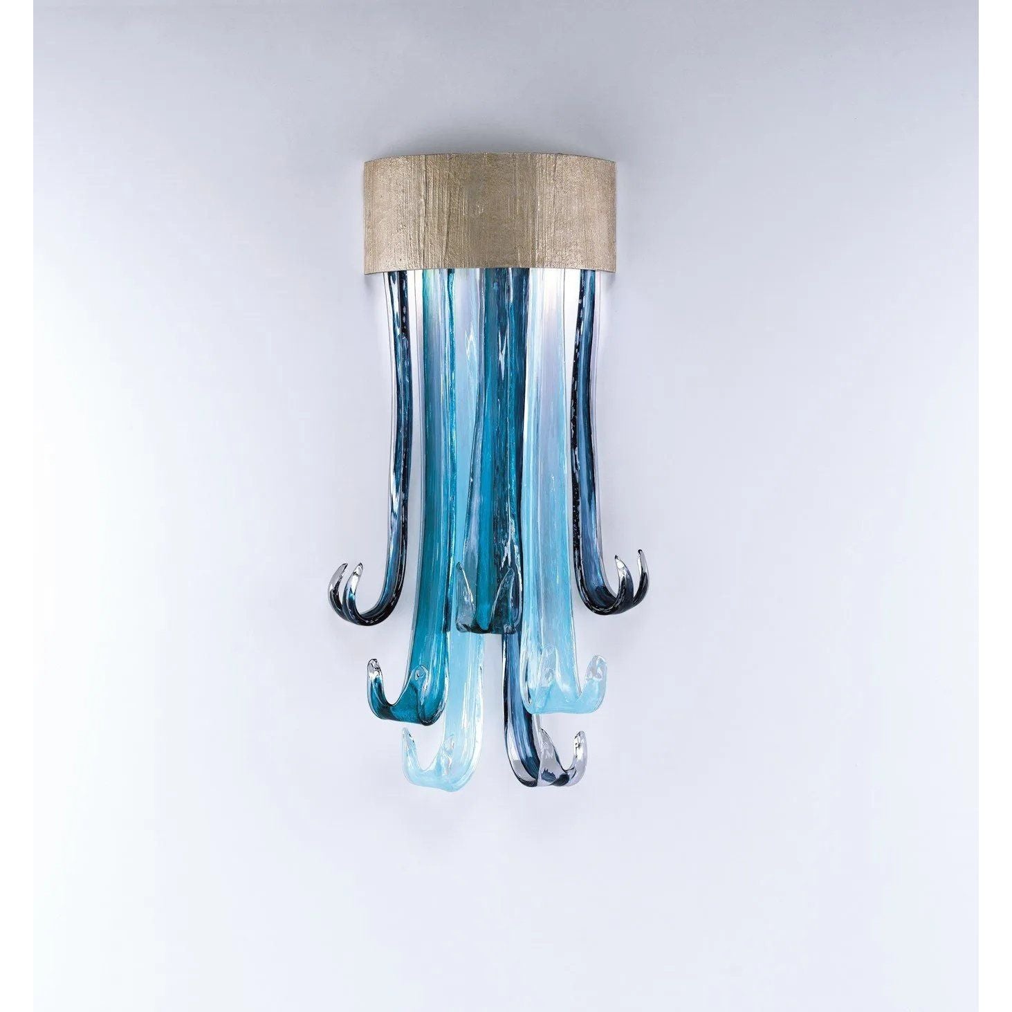 Blue Rainfall / Waterfall Murano Glass Chandelier - Kavker - 