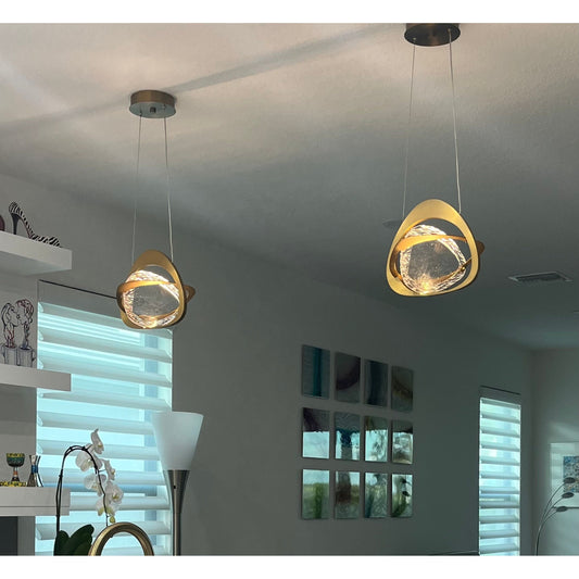 Natural Stone LED Industrial Crystal Pendant Light