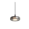 Modern Radial Glass Disc LED Pendant – Black/Gold, Artistic Design