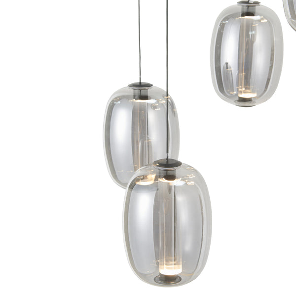 Modern Elliptical Glass Chandelier