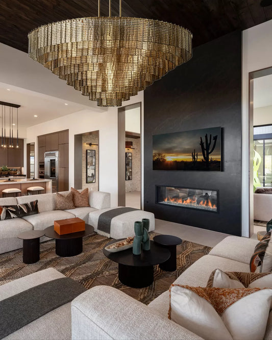 Smoked Glass Round Chandelier