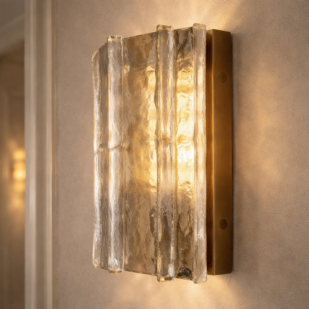 Lattice Smoke Glass Wall Sconce
