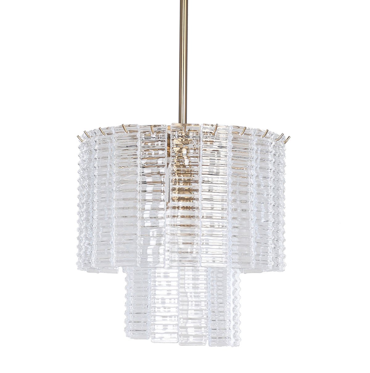 Cuirass Round Ribbed Glass Tile Chandelier Collection - Kavker - 