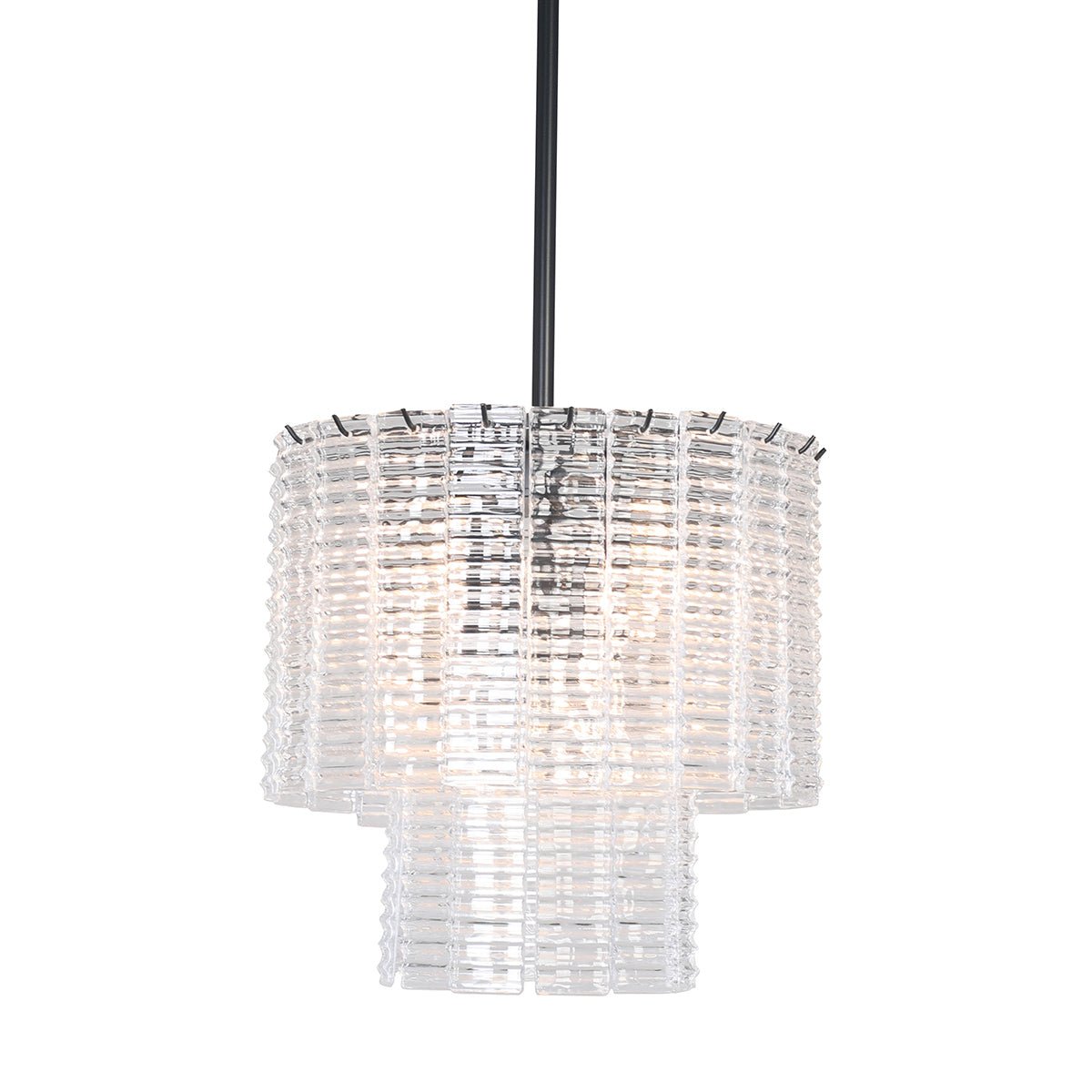Cuirass Round Ribbed Glass Tile Chandelier Collection - Kavker - 