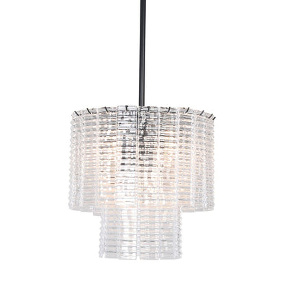 Cuirass Round Ribbed Glass Tile Chandelier Collection - Kavker - 