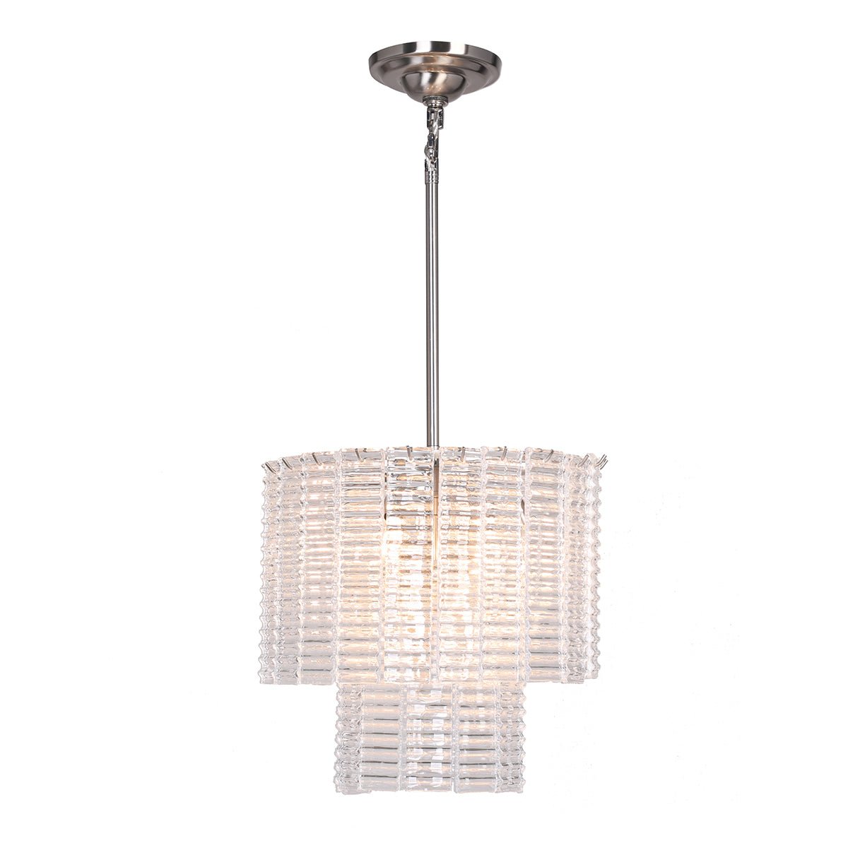 Cuirass Round Ribbed Glass Tile Chandelier Collection - Kavker - 
