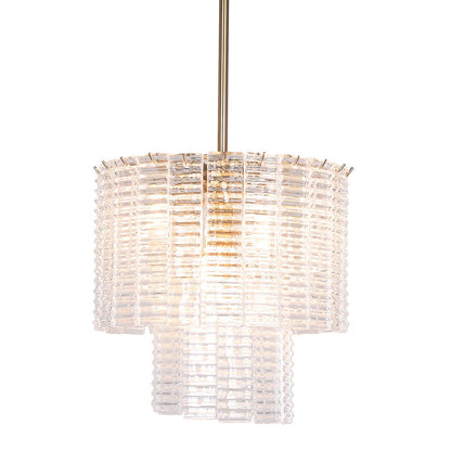 Cuirass Round Ribbed Glass Tile Chandelier Collection - Kavker - 