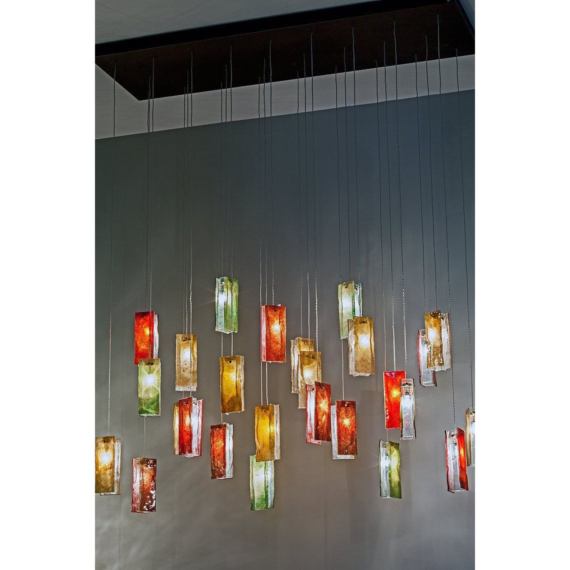 Rain Square Cluster Glass tile Pendant Chandelier - Kavker - 