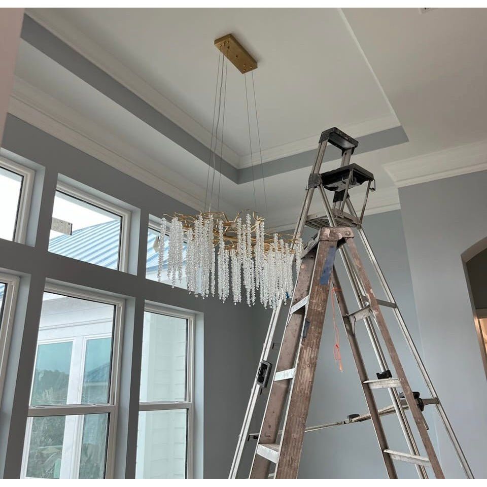 Catherine Crystal Rainfall Linear Branching Chandelier - Kavker