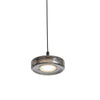 Modern Radial Glass Disc LED Pendant – Black/Gold, Artistic Design