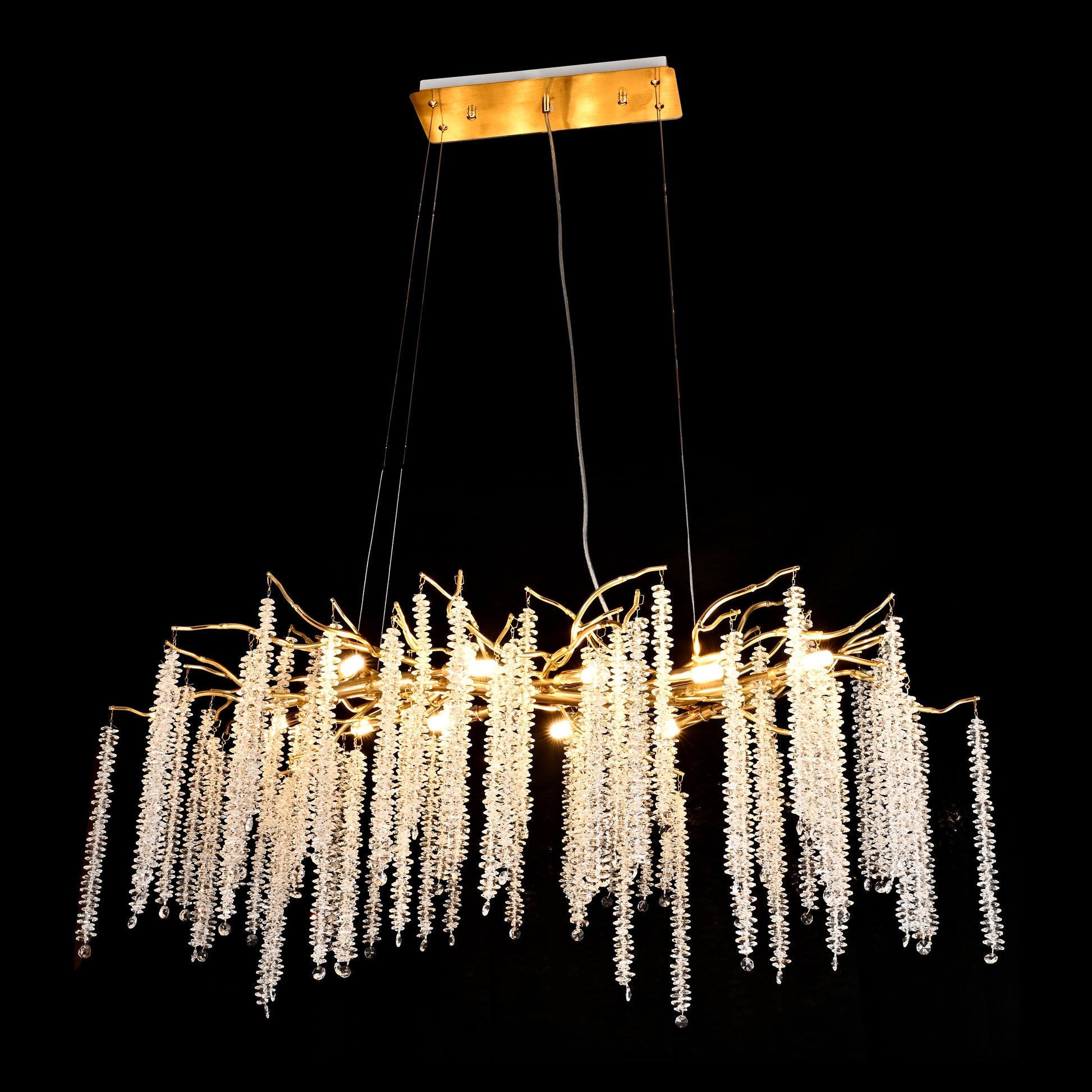 Catherine Crystal Rainfall Linear Branching Chandelier - Kavker - 