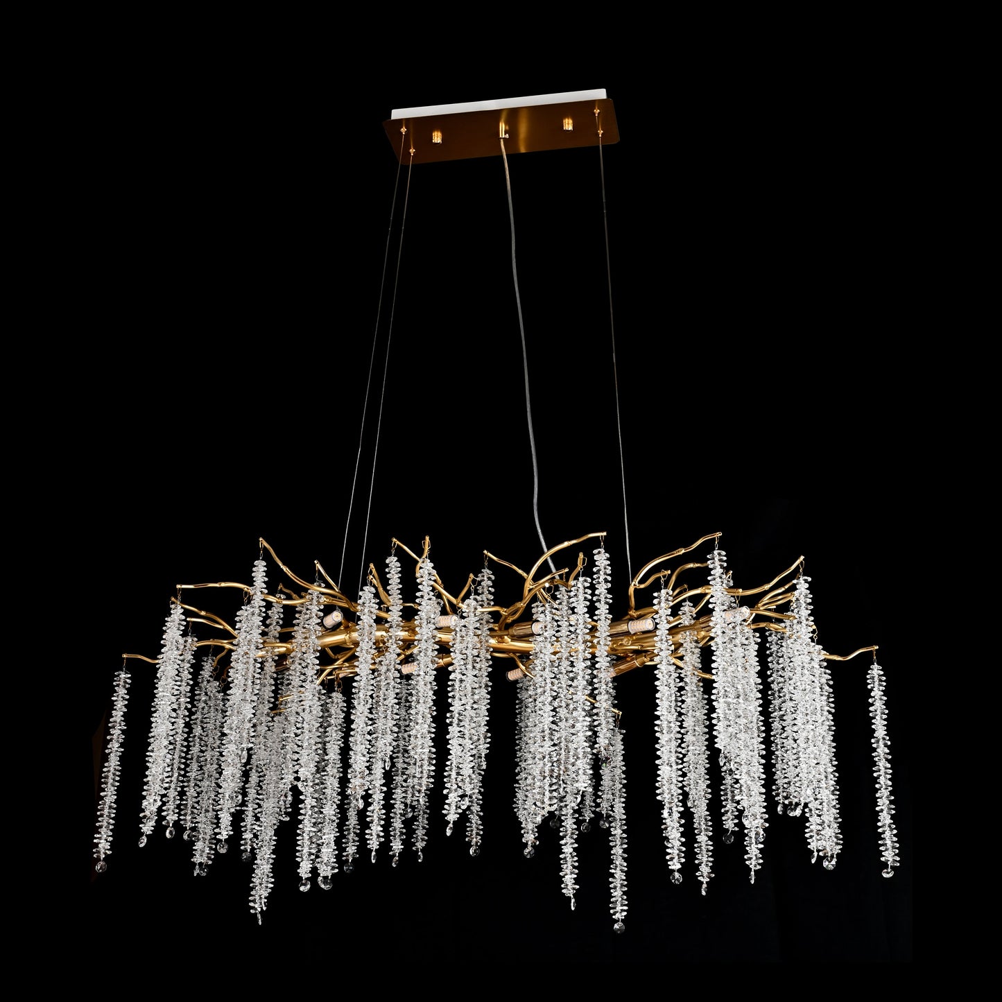 Catherine Crystal Rainfall Linear Branching Chandelier - Kavker - 