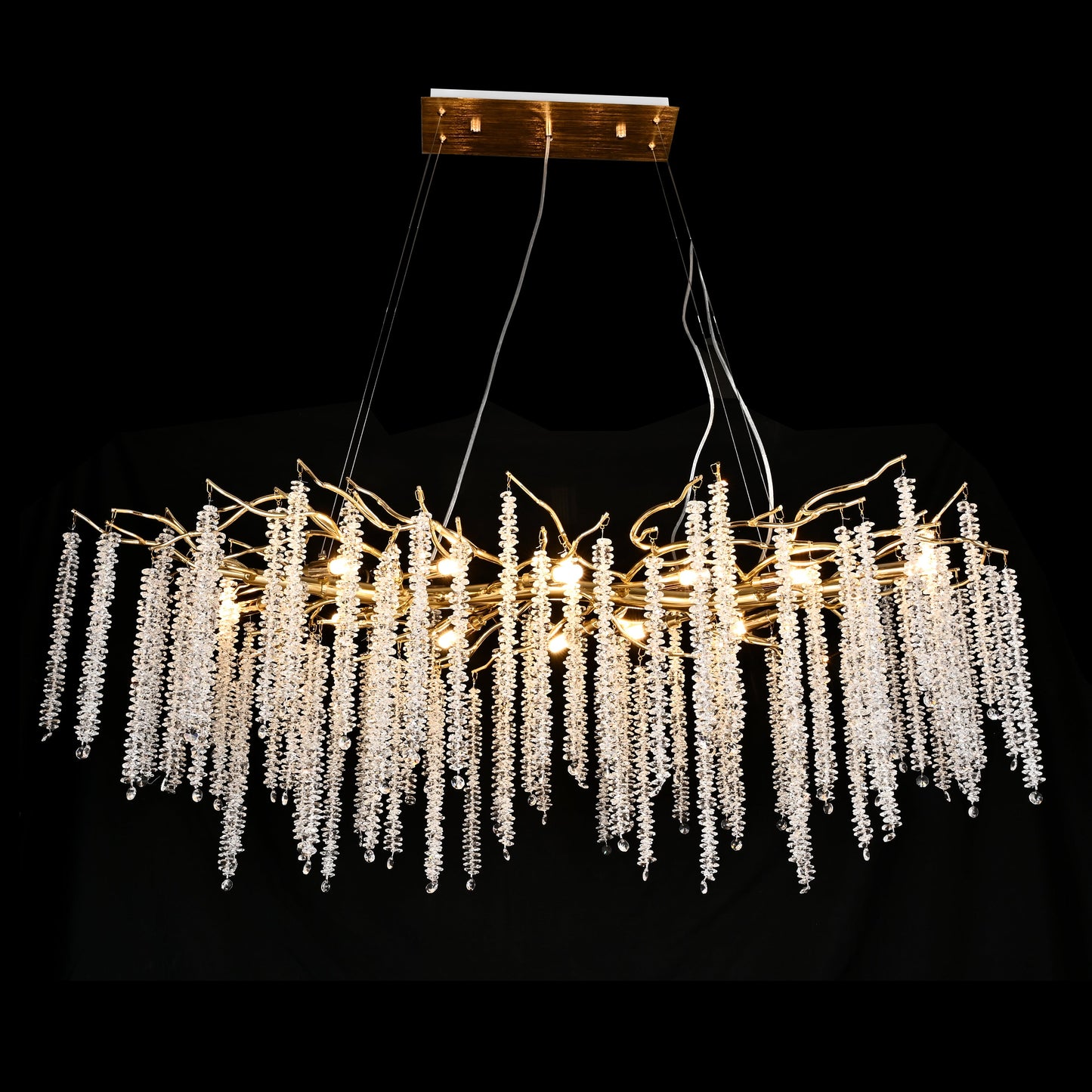 Catherine Crystal Rainfall Linear Branching Chandelier - Kavker - 