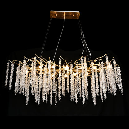 Catherine Crystal Rainfall Linear Branching Chandelier - Kavker - 