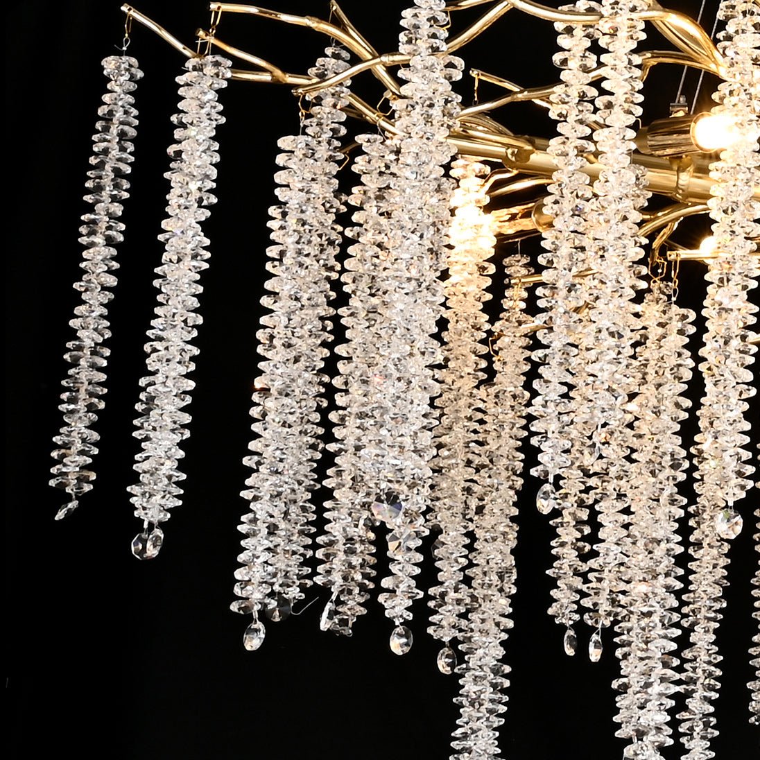 Catherine Crystal Rainfall Linear Branching Chandelier - Kavker - 