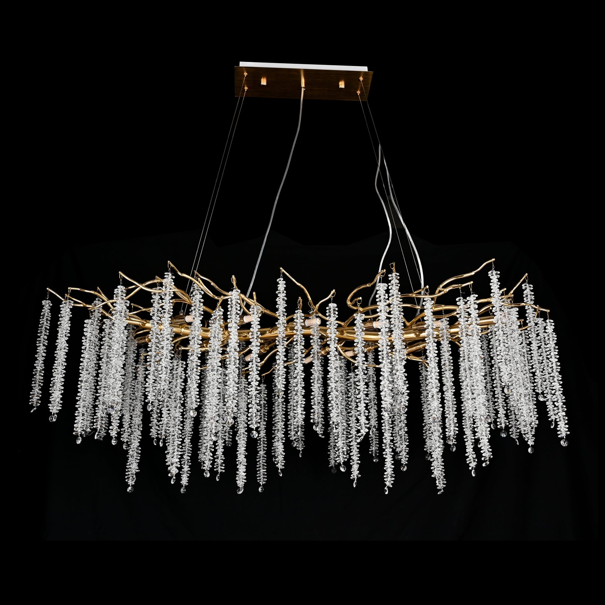 Catherine Crystal Rainfall Linear Branching Chandelier - Kavker - 