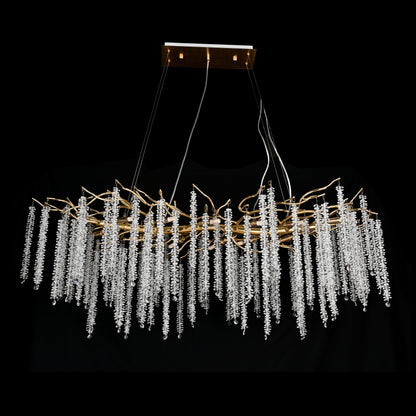 Catherine Crystal Rainfall Linear Branching Chandelier - Kavker - 