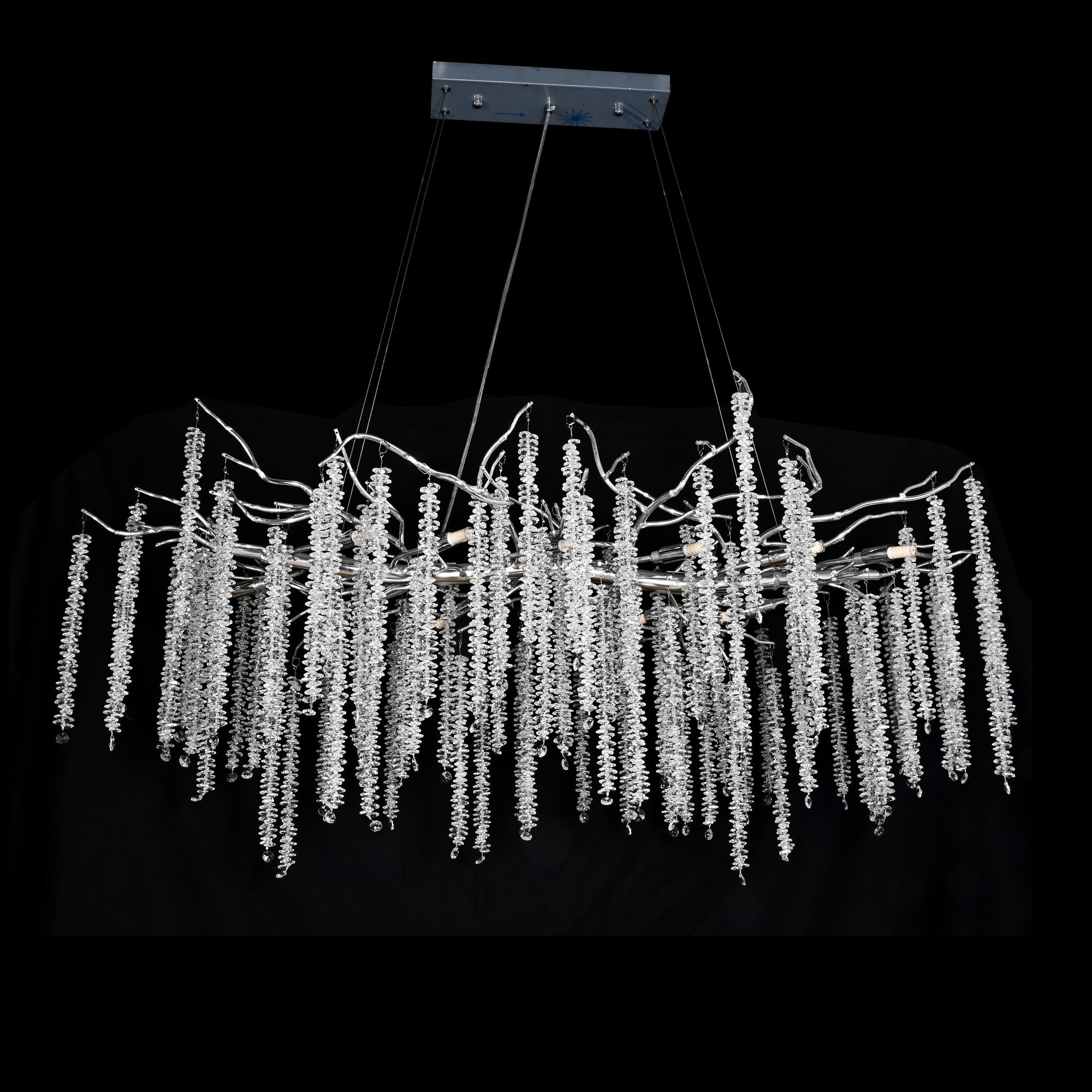 Catherine Crystal Rainfall Linear Branching Chandelier - Kavker - 