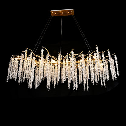 Catherine Crystal Rainfall Linear Branching Chandelier - Kavker - 