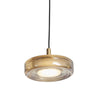 Modern Radial Glass Disc LED Pendant – Black/Gold, Artistic Design