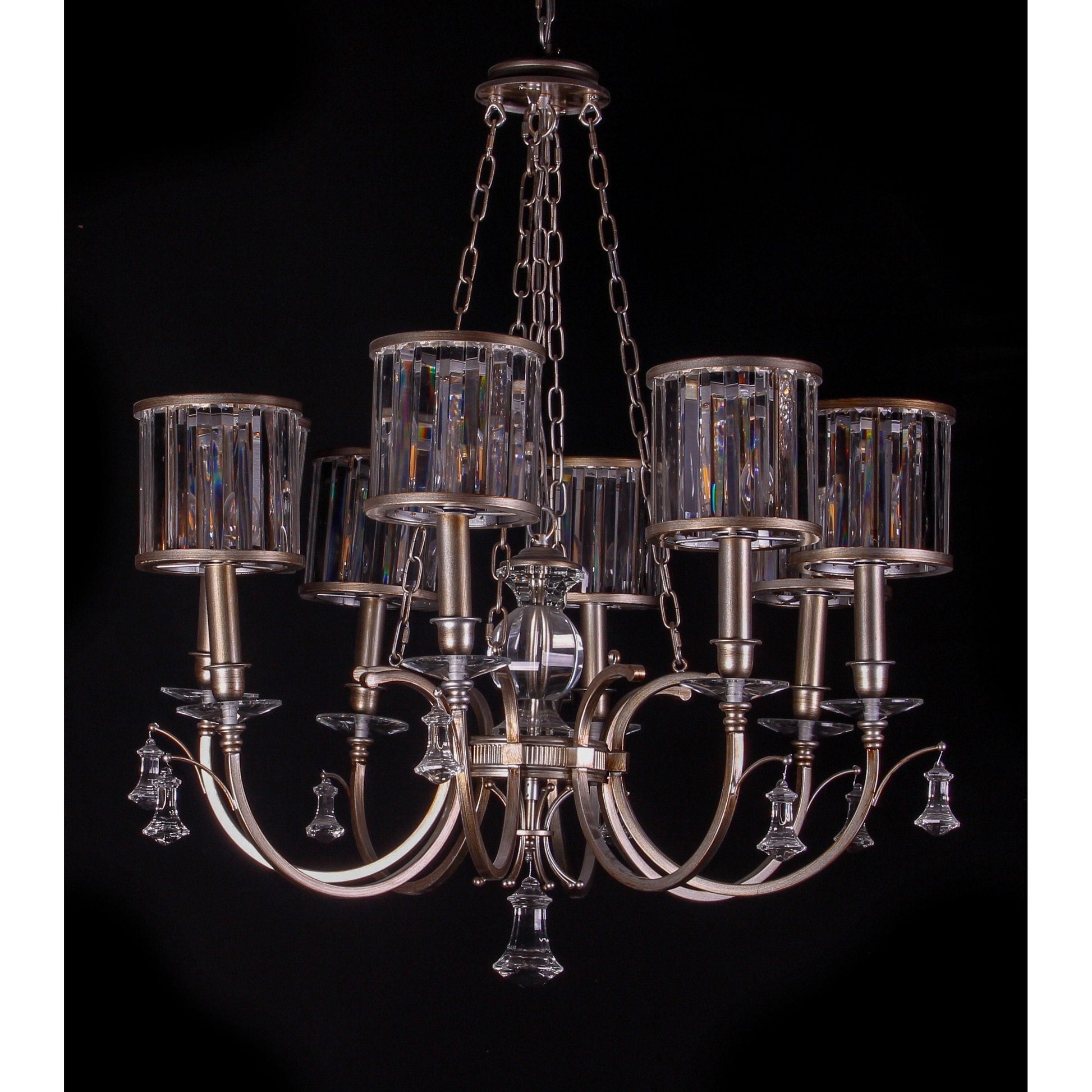 Opal Swisse 8-Light Crystal Shaded Chandelier - Kavker