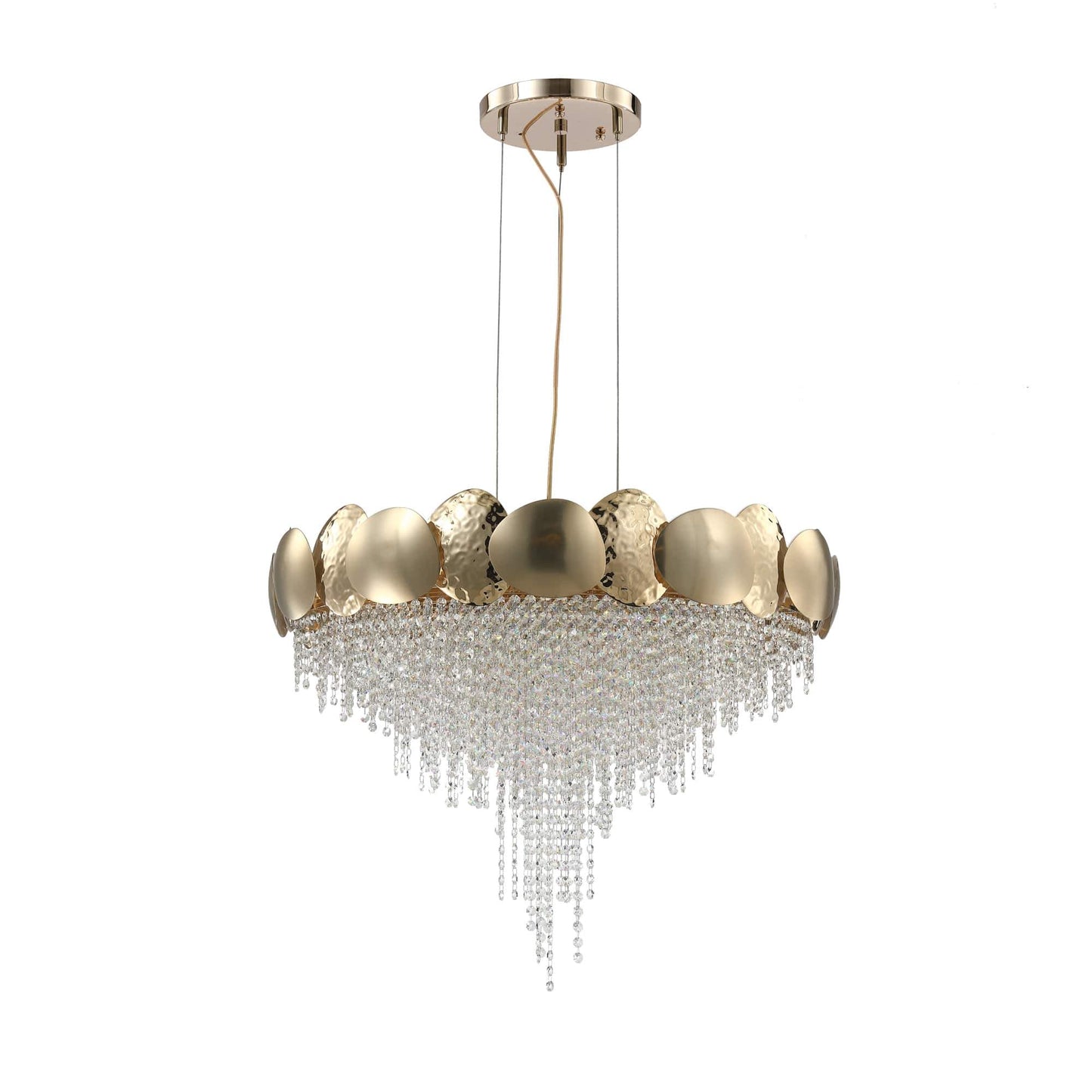 Amadeo Round Brass Crystal Chandelier - Kavker - 