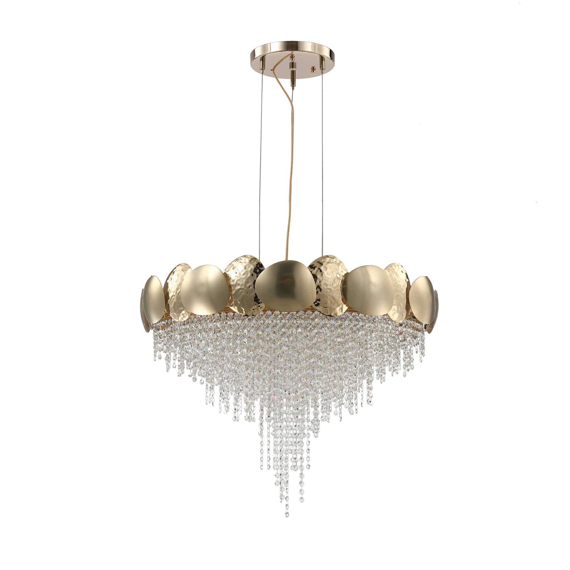 Amadeo Round Brass Crystal Chandelier - Kavker - 