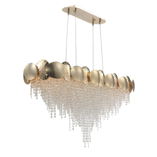 Amadeo Oval Brass Crystal Chandelier - Kavker - 