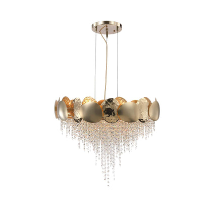 Amadeo Round Brass Crystal Chandelier - Kavker - 