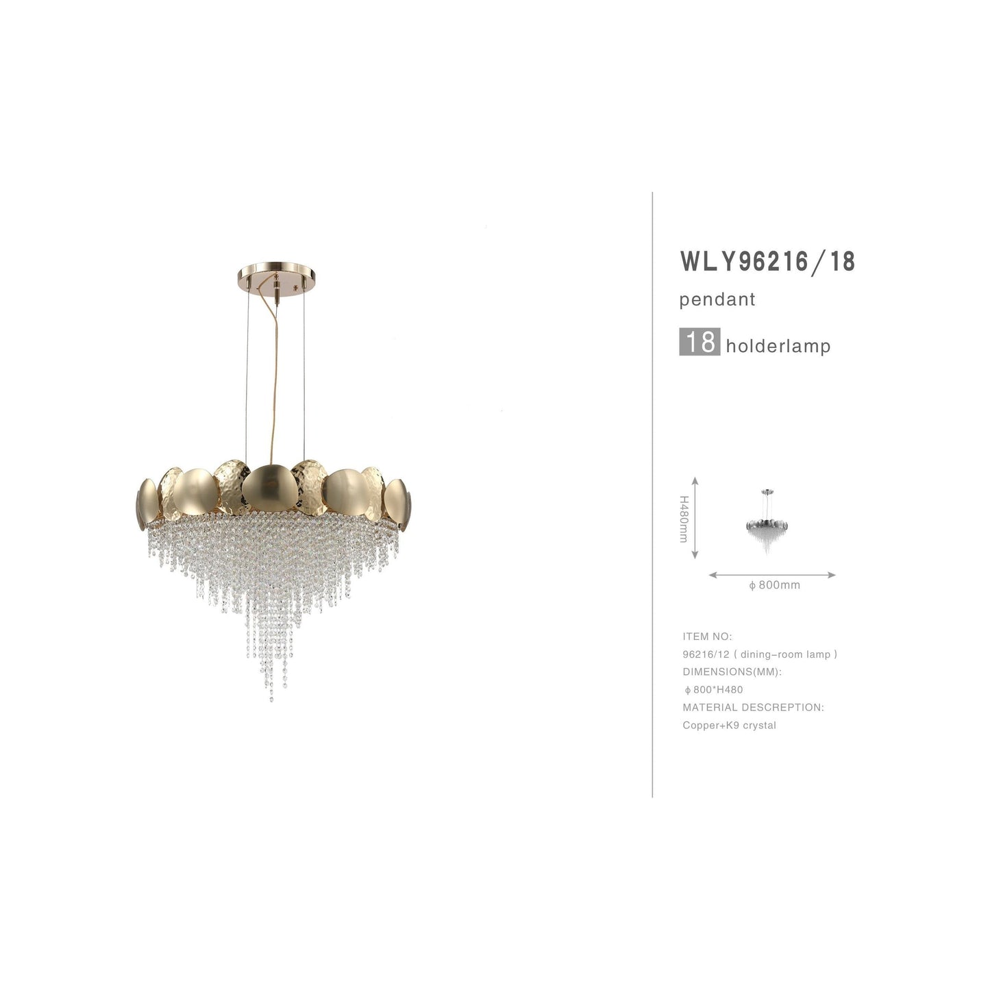 Amadeo Round Brass Crystal Chandelier - Kavker - 