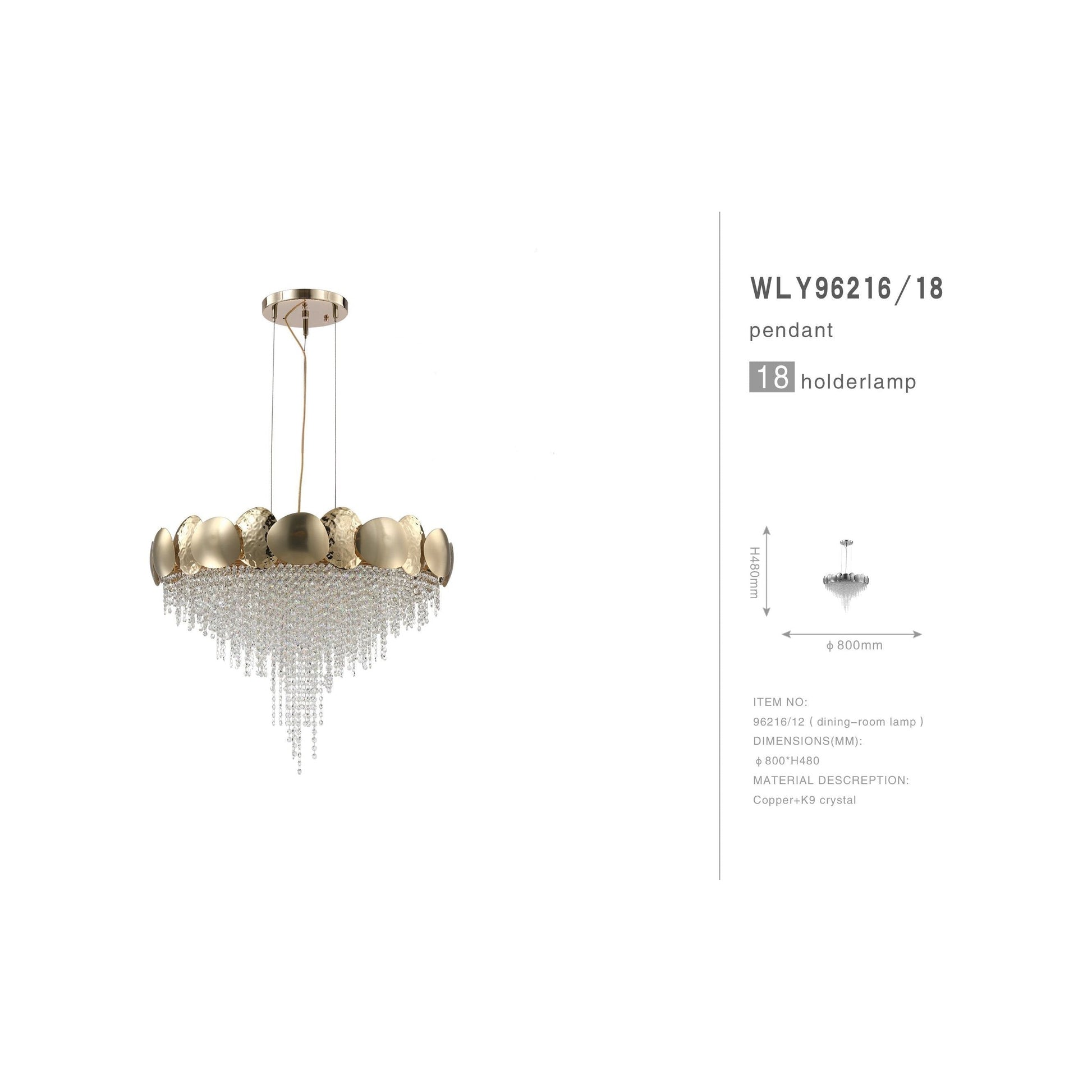 Amadeo Round Brass Crystal Chandelier - Kavker - 