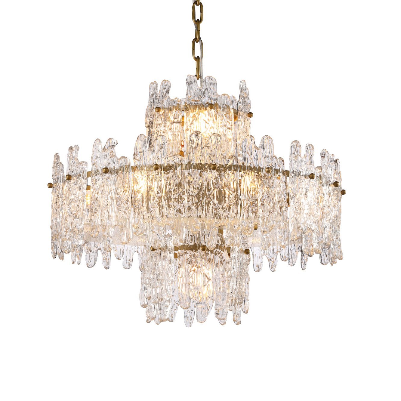 Faust Tiered Round Glass Chandelier - Kavker