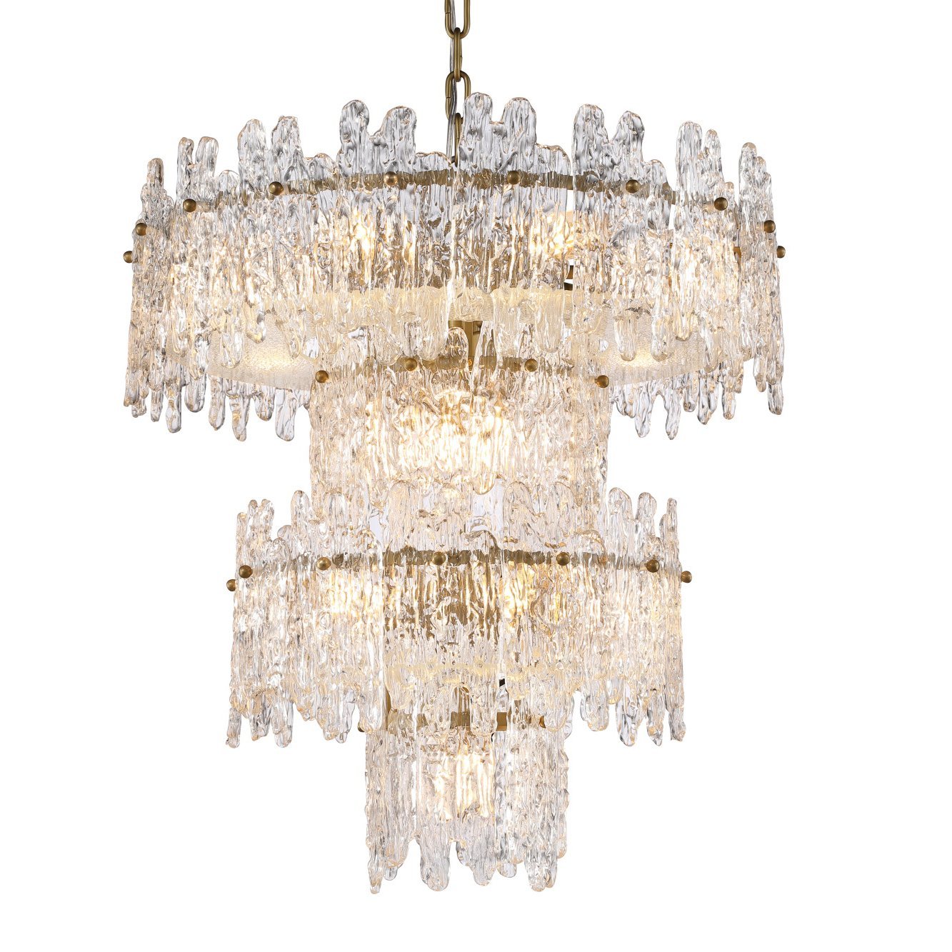 Faust Tiered Round Glass Chandelier - Kavker