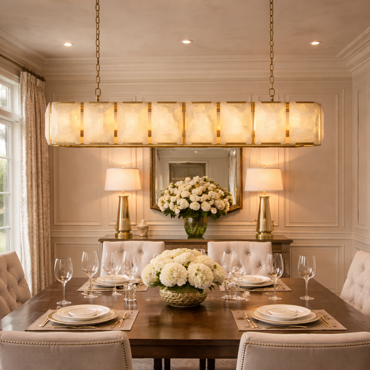 Calcite Rectangular Chandelier