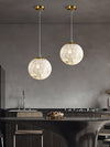 Elegant Alabaster Brass Ball Pendant Light 11" Diameter