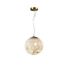 Elegant Alabaster Brass Ball Pendant Light 11" Diameter
