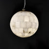 Elegant Alabaster Brass Ball Pendant Light 11" Diameter