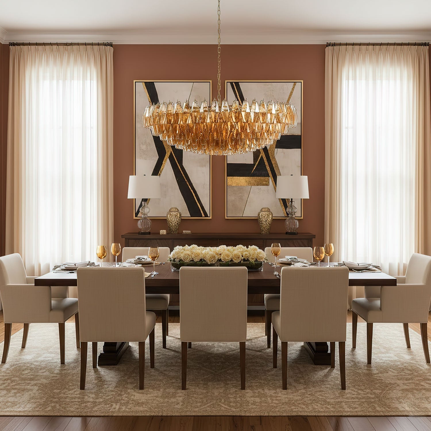 Premium Amber Sorrento Chandelier - Kavker