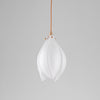 Celeste Flora Ceramic Flower Pendant Light with Brass & White Finish