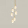 Celeste Flora Ceramic Flower Pendant Light with Brass & White Finish