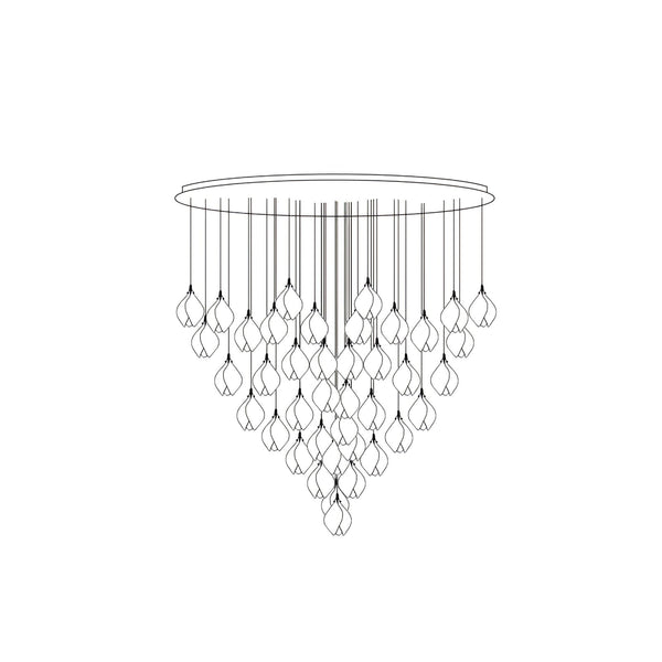 Celeste Flora Ceramic Flower Pendant Light with Brass & White Finish