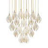 Celeste Flora Ceramic Flower Pendant Light with Brass & White Finish