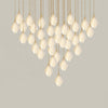 Celeste Flora Ceramic Flower Pendant Light with Brass & White Finish