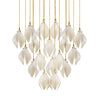 Celeste Flora Ceramic Flower Pendant Light with Brass & White Finish