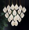Celeste Flora Ceramic Flower Pendant Light with Brass & White Finish
