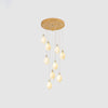 Celeste Flora Ceramic Flower Pendant Light with Brass & White Finish