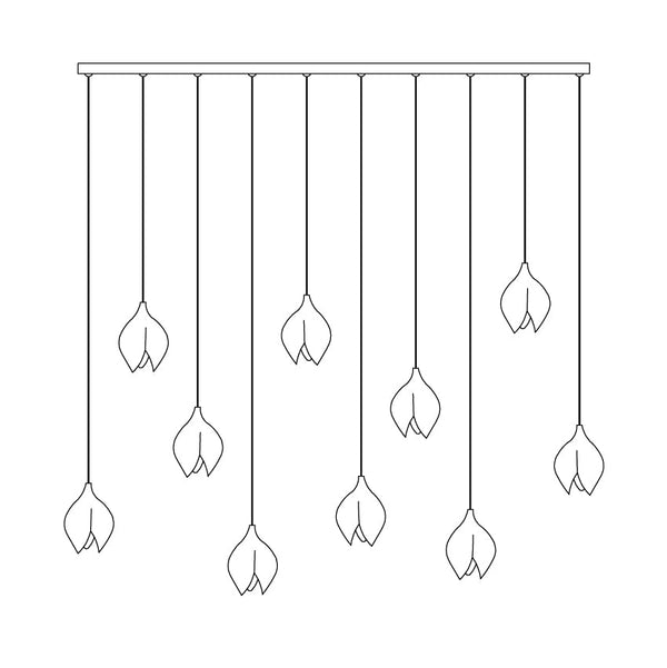 Celeste Flora Ceramic Flower Pendant Light with Brass & White Finish