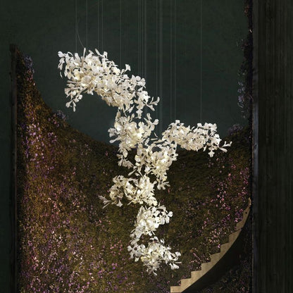 Ceramic Gingko Combination Large Chandelier-Kavker