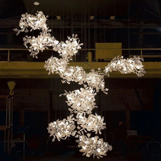 Ceramic Gingko Combination Large Chandelier-Kavker