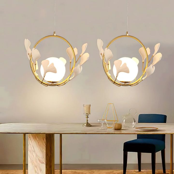 Ceramic Gingko Pendant Lamp-Kavker